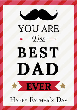 Postcard for dad - vector with star