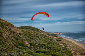 paraglider over the sea
