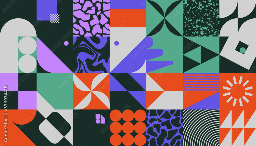 Poster retro future abstract vector pattern