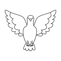 Dove of peace vector icon.Outline vector icon isolated on white background dove of peace.