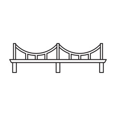 Bridge vector icon.Outline vector icon isolated on white background bridge.