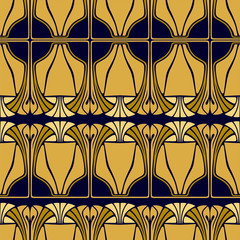 A beautiful gold pattern in art nouveau style