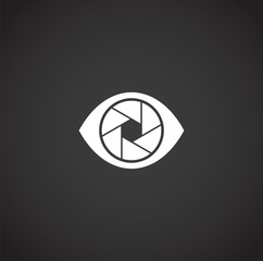 Photography related icon on background for graphic and web design. Creative illustration concept symbol for web or mobile app