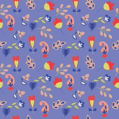 Vintage floral vector seamless pattern