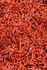 Naklejka premium Sun dried red chile background