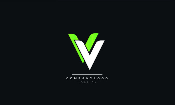 VV alphabet abstract initial letter logo design vector template