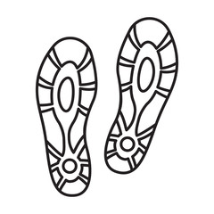 Print of shoe vector icon.Outline vector icon isolated on white background print of shoe .