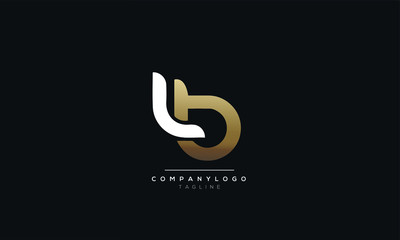 LB BL L B alphabet abstract initial letter logo design vector template