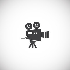 Videography related icon on background for graphic and web design. Creative illustration concept symbol for web or mobile app