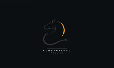 horse elegant logo symbol vector for company symbol meaning strange simplicity line curve with cutting edge