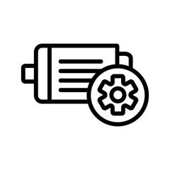 Deurstickers electric motor industrial icon vector. electric motor industrial sign. isolated contour symbol illustration © vectorwin