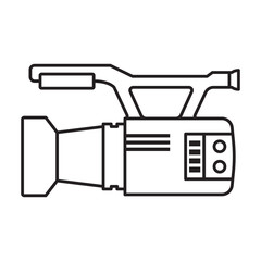 Video camera vector icon.Outline vector icon isolated on white background video camera.