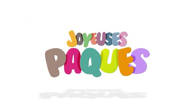 joyeuses p&acirc;ques, texte anim&eacute;