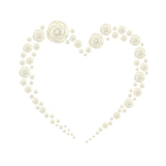 Heart frame of Camellia illustrations