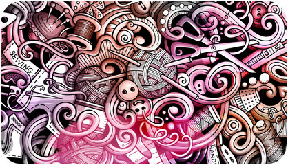 Handmade hand drawn doodle banner. Cartoon detailed flyer.