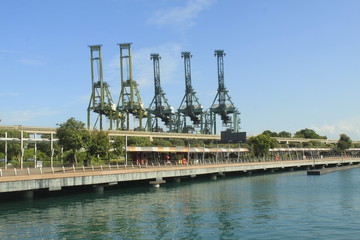 Obraz premium Container Port Singapore Harbor Industrial Strength