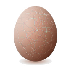 Crack egg vector icon. Realistic vector icon isolated on white background crack egg.