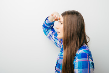 woman looking into the distance