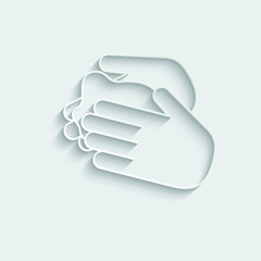 Paper wash hands vector icon. stop covid 19,  coronavirus 