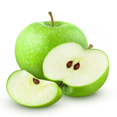 Green apple. Isolated on white background
