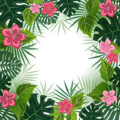 Fototapeta na wymiar Background with tropical flowers