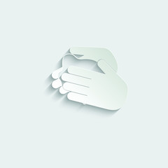 Paper wash hands vector icon. stop covid 19,  coronavirus 