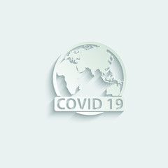 Paper covid 19 icon.  coronavirus sign vector