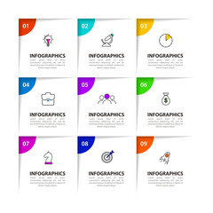 Infographic design template. Creative concept with 9 steps