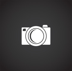Photography related icon on background for graphic and web design. Creative illustration concept symbol for web or mobile app