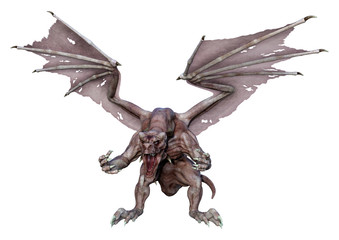 3D Rendering Fairy Tale Dragon on White