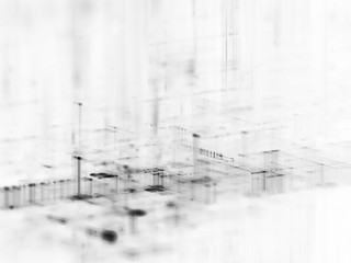 Abstract black and white background. Fractal graphics 3d illustration. Science or technology concept.