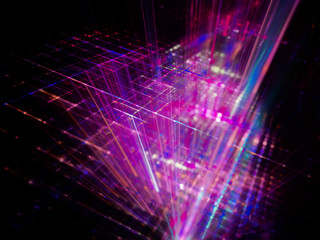 Abstract colourful background element. Fractal graphics 3d illustration. Science or technology concept.