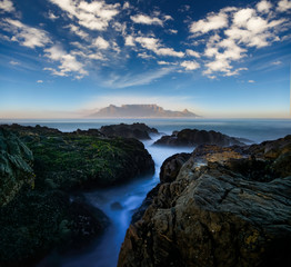 Naklejka premium Table Mountain coast in Cape Town South Africa