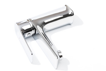 Stainless steel faucet isolated on white background - Image