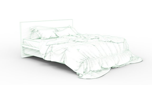 3d illustration of the fancy bed