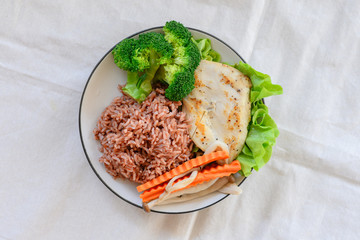 Chest Chicken clean food with vegetable
