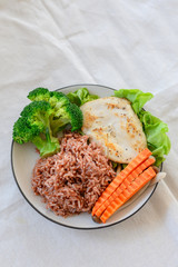Chest Chicken clean food with vegetable

