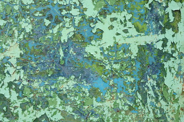 
texture old cracked paint applied on metal of different colors