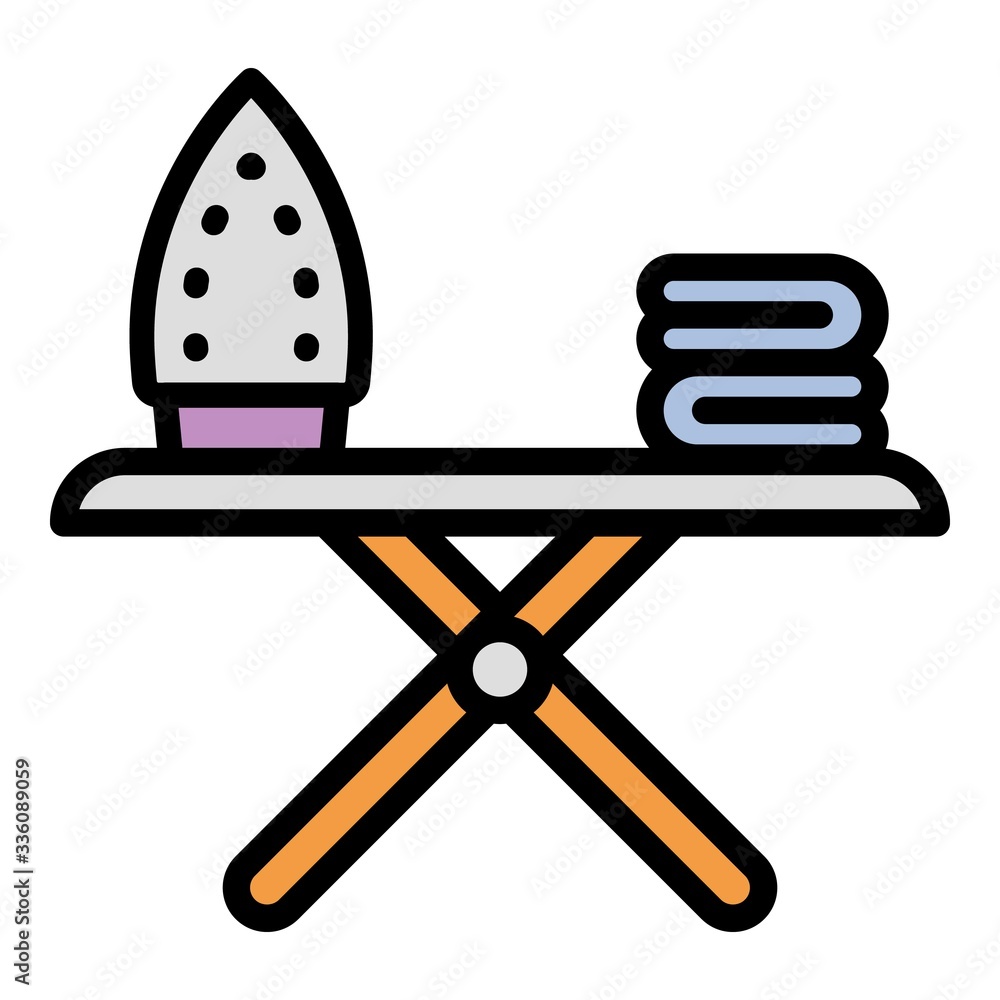 Poster iron on board icon. outline iron on board vector icon for web design isolated on white background