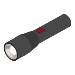 Police flashlight icon. Isometric of police flashlight vector icon for web design isolated on white background