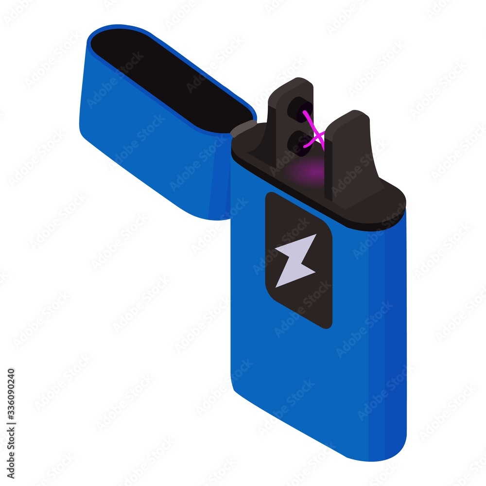 Poster open cigarette lighter icon. isometric of open cigarette lighter vector icon for web design isolated