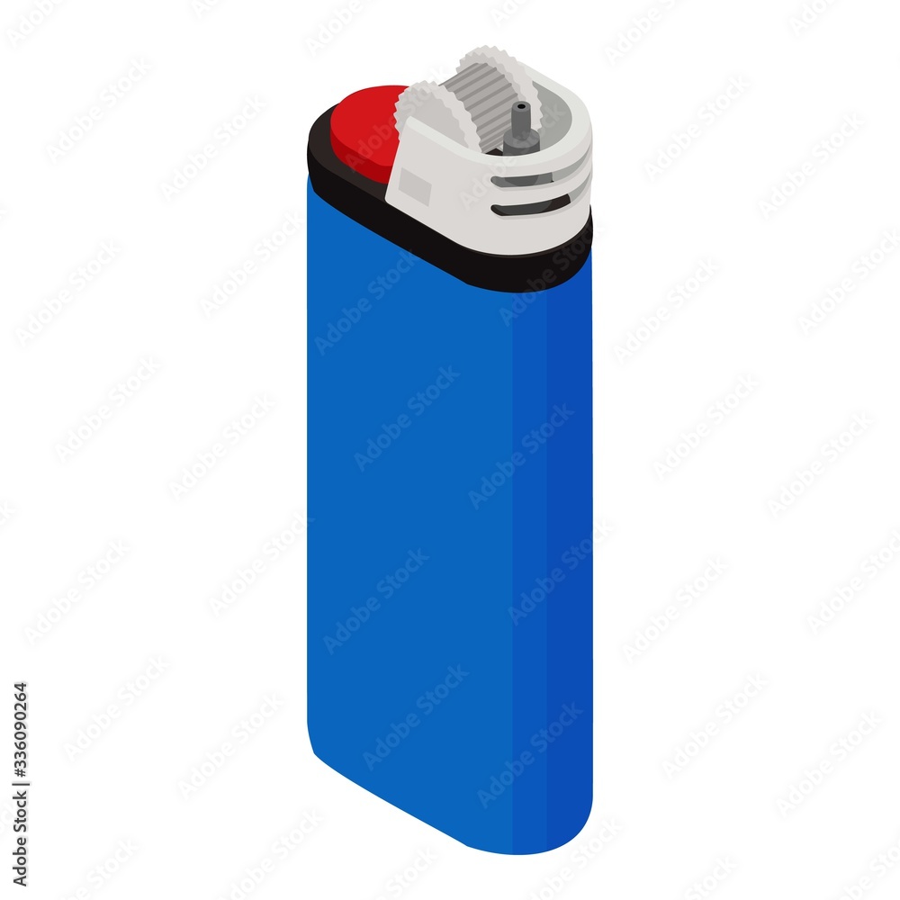 Poster portable lighter icon. isometric of portable lighter vector icon for web design isolated on white ba
