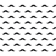 Seamless Pattern Mustache Isolated on White Background, Mustache Wallpaper.