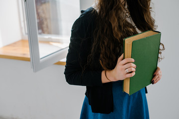 Woman reading her book
