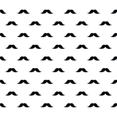 Seamless Pattern Mustache Isolated on White Background, Mustache Wallpaper.