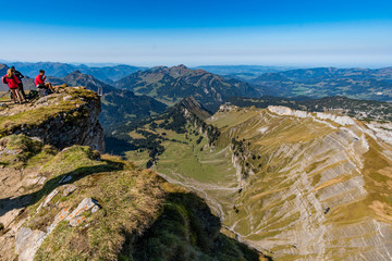 Naklejka premium Hike on the Hohe Ifen in the Kleinwalsertal