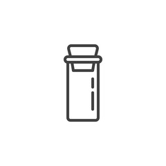Condiment bottle line icon. linear style sign for mobile concept and web design. Glass jar with cork cap outline vector icon. Symbol, logo illustration. Vector graphics