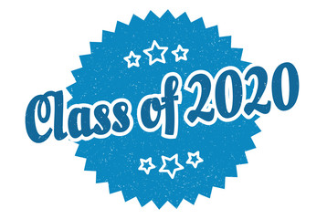 class of 2020 sign. class of 2020 round vintage retro label. class of 2020