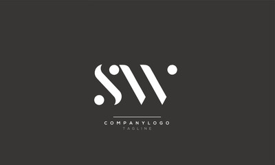 Letter SW WS S W minimal elegant monogram art logo. Outstanding professional trendy awesome artistic initial based Alphabet icon logo. Premium Business logo - obrazy, fototapety, plakaty