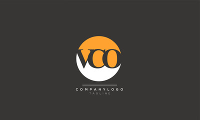 Fototapeta premium Letter VCO minimal elegant monogram art logo. Outstanding professional trendy awesome artistic initial based Alphabet icon logo. Premium Business logo
